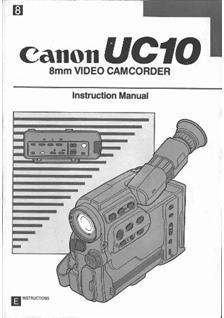 Canon UC 10 manual. Camera Instructions.